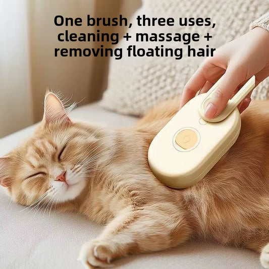Cat Dog Pet Spray Massage Brush 3 in 1 One Button Steam Spray Folding Rotatable Floating Hair Bath Hair Removal Brush Comb